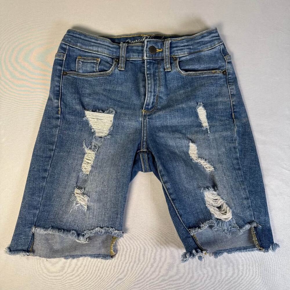 Universal Thread Blue Distressed Denim Bermuda Shorts
